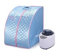 Mini Sauna à Vapeur, Spa Sauna Maison avec Générateur de Vapeur, Sauna Portable avec Télécommande, Cabine de Sauna Portatif (Bleu)