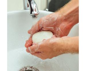 Mini-savon pour les mains, diamètre: 40 mm, blanc
