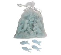 Mini savons Florex au lait de brebis - 50 pièces en forme de mini poissons - Livrés dans pochette en organza - Savon pour invités