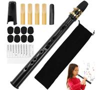 Mini Saxophone Portables Pocket Sax Kit Saxophone de Poche Noir Avec Anche Saxophone Bec Saxo Sac de Transport Coussinet de Dents Tableau Doigtés Instrument de Musique pour Enfant Adulte Débutants