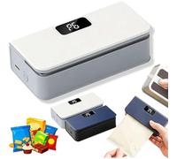 Mini scellant 2 en 1, rechargeable par USB, pour le stockage des aliments, refermeur de sacs portable sans fil avec affichage LED, 6 niveaux de scellage thermique et cutter, base magnétique pour