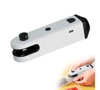 Mini scellant de sac portable 4 en 1 avec cutter, aimant, lampe de poche et décapsuleur | Refermant portable rechargeable par USB pour sacs en plastique, facile à utiliser (1 pièce)