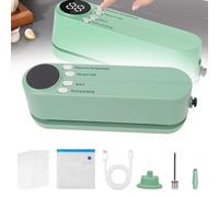 Mini scellant sous vide pour stockage des aliments, machine à sceller sous vide pour aliments secs et humides, affichage LED, pour la conservation des collations (vert)