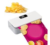 Mini Scelleur de Sac - 6 modes rechargeable avec aimant - Modèle compact avec coupe-sachet et aimant | Pour Sceller Snacks, Chips, Bonbons, Céréales, Fruits, Légumes, Repas, Maison,