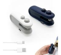 Mini Scelleur Sac Plastique, scelleuse thermique, Portable 2 en 1 avec Cutter, Scelleuse Thermique pour Mise sous Vide Alimentaire, Soudeuse pour Sacs à Frites, Snacks, Voyage et Bureau