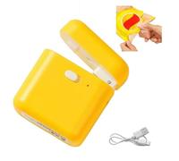 Mini scelleuse de sacs, mise à niveau 2025, portable, rechargeable, mini machine à sceller sous vide pour sacs en plastique, collation, chips, convient aux voyages, au camping (jaune)