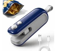 Mini Scelleuse Thermique 2 en 1 avec Cutter et Aimant, Mini Bag Sealer USB Rechargeable, Soudeuse Sac Plastique Portable pour Conservation Alimentaire Cuisine（bleu）