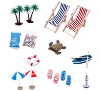Mini scène de plage - Accessoires pour maisons de poupées DIY Scène côtière - Set de figurines Mini | Pour bureau, maison, salon, jardin zen et chambre