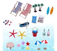Mini scène de plage - Décoration à faire soi-même scène marine pour maison de - Mini décorations de plage pour le jardin zen, pour maison, appartement, bureau, vitrine, jardin zen