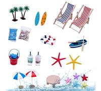 Mini Scène De Plage | Décorations DIY pour Scène De Bord De Mer De Maison De - Set De Mini Figurines D'Île | pour Bureau Appartement Jardin Zen Vitrine Chambre Enfant