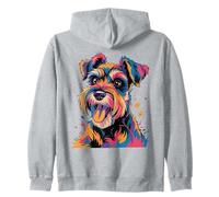 Mini Schnauzer coloré Mignon Portrait Pop Art Chien Maman Papa Sweat à Capuche