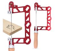 Mini scie à main, scie à chantourner en forme de U avec manche en bois, outil de coupe manuel portable, mini outil à main pour le travail du bois pour le traitement des métaux des (3 pouces)
