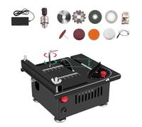 Mini scie Circulaire à Table électrique, Moteur 400 W, Arbre Flexible et Ensemble Complet d'accessoires pour la Coupe, Le meulage et Le Polissage (A)