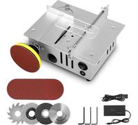 Mini scie circulaire de table avec 4 lames, alimentation 7 vitesses réglable Table Saw de précision, 96W Scies circulaires de table Portable 0,1-15mm lame de scie réglable pour DIY,bois,modélisme