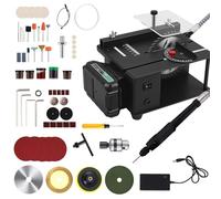 Mini Scie Circulaire de Table avec Batterie & Arbre Flexible 23000 tr/min, Hauteur de Coupe Réglable, Scie Multifonction 3-en-1 pour Bois/Plastique/Métaux Tendres, Kit avec Accessoires Ponçage/Perçage