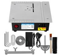 Mini scie circulaire de table multifonction 96 W, 5000 tr/min, avec bloc d'alimentation 7 vitesses, profondeur de coupe 14 mm, scie de table pour bois/PCB/métal, bricolage et modélisme (A)