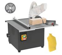 Mini scie circulaire de table, scie à bois d'établi 0~45° avec sac à poussière, 5000tr/min, profondeur de coupe 55 mm, outil de coupe électrique pour le bois, le métal et les travaux