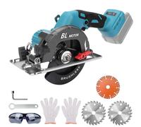 Mini Scie Circulaire Sans Balais Pour Makita 18 V Li-Ion Batterie - Avec 3 Lames de Scie - Peut Couper en Diagonale 6000 tr/min - Multifonction - Pour Travail du Bois (Sans Batterie)