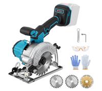 Mini scie circulaire sans fil sans balais compatible Makita 18 V 2 lames 125 mm profondeur 45 mm angle réglable 0-45°