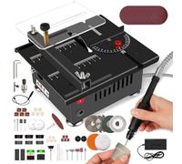 Mini Scie de Table Pour Artisanat,Mini Scie de Table Multifonctionnelle Puissance 100w,Petite Scie de Table Portable,7 Vitesses RéGlables, Coupe de 0-90°,Pour Bricolage,Bois,Acrylique Et Coupe De Pcb