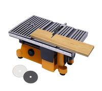 Mini scie de table professionnelle - Machine de coupe électrique portable avec 3 lames, guide d'onglet réglable pour la coupe du bois fin et les travaux manuels
