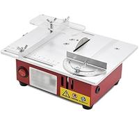 Mini Scie sur Table 96W, Coupeur Électrique de Précision avec Profondeur Réglable, pour Travail du Bois, Loisirs Créatifs, PCB, Plastique, Métal, Inclut 4 Lames et 2 Disques à Meuler