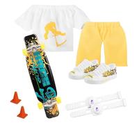 Mini Scooter de de Doigt | Mini Finger Skateboard avec Pantalon et Chaussures | de Jeu de Cadeau d'anniversaire pour