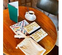 Mini Scrabble Magnétique Duplicate - Jeu de Société Compact avec Lettres et Plaquettes de tirage - Format Voyage - Version Française (Emeraude)