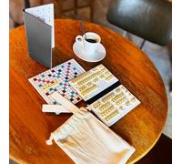 Mini Scrabble Magnétique Duplicate - Jeu de Société Compact avec Lettres et Plaquettes de tirage - Format Voyage - Version Française (Gris)