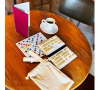 Mini Scrabble Magnétique Duplicate - Jeu de Société Compact avec Lettres et Plaquettes de tirage - Format Voyage - Version Française (Framboise)
