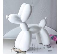 Mini sculpture de chien ballon en résine de 10,2 cm - Figurine créative et mignonne en forme de chien - Sculpture d'art moderne - Décoration pour la maison, la chambre à coucher, le salon (blanc, 10,2