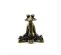 Mini Sculpture en Laiton Assis Zen Grenouille Statue encens Holder Yoga Frog Figurine Home Office Bureau Décoration Ornement Halloween Christmas Toy Gift Art Collection