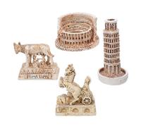 Mini Sculptures de Bâtiments Italiens en Résine Beige pour Décoration | Style Élégant, Usage Bureau ou Maison, Résistant la Décoloration, Facile à Entretenir, Présentation Italienne