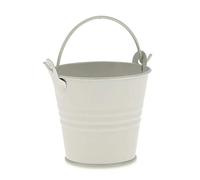 Mini seau avec poignée en étain pour bonbons, plantes, souvenirs, cadeau pour fête de mariage, fête prénatale, utilisation 1 pièce, blanc et design créatif pratique