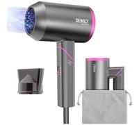 Mini Seche Cheveux Voyage Pliable - DEWILY Professionnel Sèche-cheveux de voyage Petit， Ionique Hair Dryer 1 buses, 3 températures, Sèche-cheveux petit format 1800W