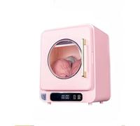 Mini sèche-linge électrique, 120 W, compact et à évacuation, avec écran LCD, bac de récupération d'eau indépendant et fenêtre de visualisation, idéal for la maison(Pink)
