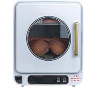 Mini sèche-linge électrique, 120 W, compact et à évacuation, avec écran LCD, bac de récupération d'eau indépendant et fenêtre de visualisation, idéal for la maison(White)