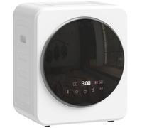 Mini-sèche-linge portable HOMCOM 4 kg, écran LED, sèche-linge compact 800 W, chargement frontal, jusqu'à 60 °C, empilable/fixable au mur/autoportant, minuterie, tambour en acier inoxydable, pour la