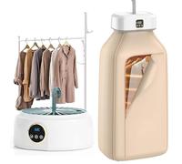 Mini Sèche-linge Portable, Sèche-linge électrique 600W, Mini séchoir à air chaud pliable, avec minuteur, stérilisation UV, avec sac de séchage, arrêt automatique pour appartement, voyage (Kaki)