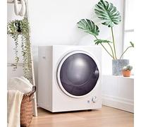 Mini séchoir blanc 2,5 kg à évacuation d'air avec montage mural, chauffage PTC, minuterie de 200 minutes, double filtre et tambour en acier inoxydable pour petits appartements