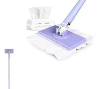 Mini serpillère à changement automatique de tissu, jetable, balai à poussière plat mains libres pour cuisine, salle de bain, maison, miroirs muraux (balai + balai jetable)