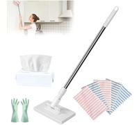 Mini serpillère confortable pour changer les lingettes, avec changement automatique de chiffon, serpillère avec système de serrage à pression, manche télescopique 100/130 cm pour les espaces étroits