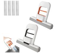 Mini SerpillèRe De Bureau Pliable 2025, SerpillèRe Courte Portable à Essorage Automatique, SystèMe De Nettoyage Humide Et Sec (A+B)