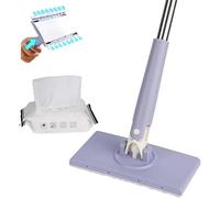 Mini Serpillère Portable, Automatic Cloth Changing Mini Mop de 111 cm, Mini Mop avec 20 Face Towels Changement Automatique De Chiffon pour sols et Murs
