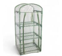 Mini serre 3 étagères 105 x 50 x 45 cm avec fermeture éclair résistante pour jardin, terrasse, extérieur, culture, graines, plantes, fleurs, structure métallique, couvercle transparent, plastique PVC