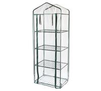 Mini Serre à 4 Étages Couverture Étanche Transparente en PVC Petites Étagères Cultiver des Plantes Jardin Cadre en Acier | Truelle Gratis
