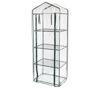 Mini Serre à 4 Étages Couverture Étanche Transparente en PVC Petites Étagères Cultiver des Plantes Jardin Cadre en Acier | Truelle Gratis