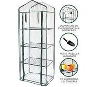 MonsterShop – Mini serre 4 étages – Cadre acier, couverture PVC transparente étanche, truelle gratuite