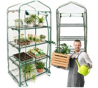 Mini serre de balcon à 4 étagères, tunnel de jardin vertical de 160 cm,