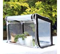 Mini Serre de Jardin Extérieur Film Plastique Transparent Cadre en Acier Inoxydable Serre de Balcon Terrasse Conception Inclinée Convient aux Terrasses, Jardins et Vérandas(100*30*30cm)